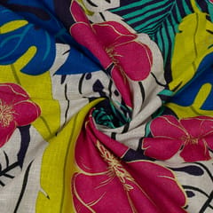 Multi Color Linen Digital Printed Fabric