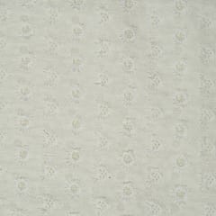 Dyeable Cotton Chikan Embroidered Fabric