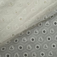 Dyeable Cotton Chikan Embroidered Fabric