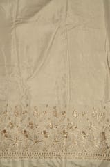 Dyeable Shimmer Muslin Embroidered Fabric