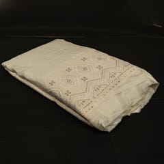 Dyeable Shimmer Muslin Embroidered Fabric