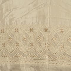 Dyeable Shimmer Muslin Embroidered Fabric