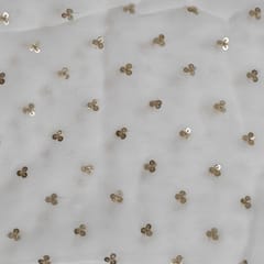 Dyeable Georgette Embroidered Fabric(1.30 Meter Piece)