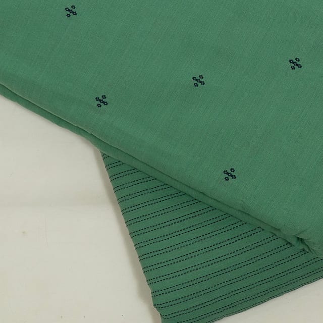 Green Color Cotton Dobby Fabric Set (5 Mtr.)