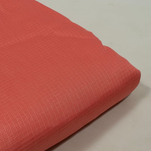 Peach Color Kota Doria Fabric