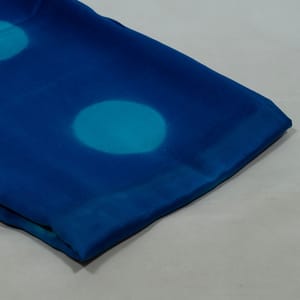 Blue Color Chanderi Clamp Dye Fabric