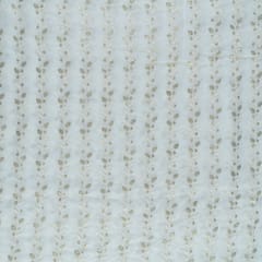 White Dyeable Georgette Thread Embroidered Fabric (1.50 Meter Piece)