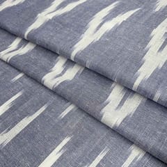 Blue Shade Ikkat Striped Unstitched Fabric