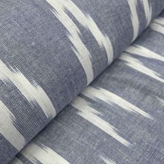 Blue Shade Ikkat Striped Unstitched Fabric