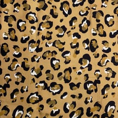 Mustard Color Abstract Modal Satin Print Fabric