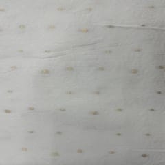 White Dyeable Dots  Dola Silk Self Zari Fabric