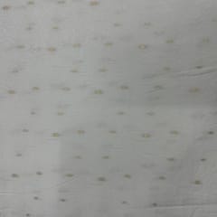 White Dyeable Dots  Dola Silk Self Zari Fabric