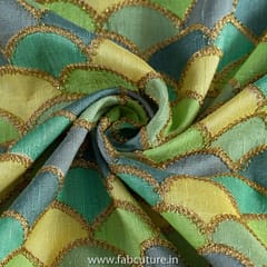 Multi Poly Dupion Embroidered Fabric (60 CM Piece)