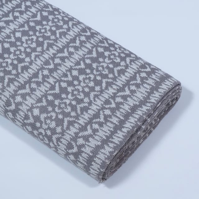 Grey Color Cotton Jacquard Fabric