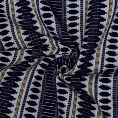 Blue Color Cotton Acrylic Jacquard Fabric