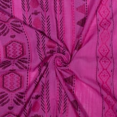 Pink Color Cotton Jacquard Fabric