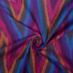 Multi Color Cotton Ikat Fabric