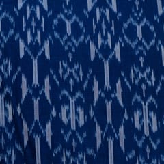 Blue Color Cotton Ikat Fabric