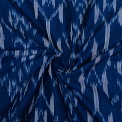 Blue Color Cotton Ikat Fabric