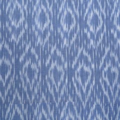 Powder Blue Color Cotton Ikat Fabric