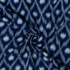 Blue Color Cotton Ikat Fabric