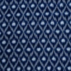 Blue Color Cotton Ikat Fabric