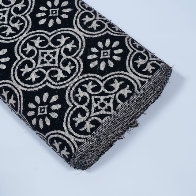 Black and White Color Cotton Jacquard Fabric