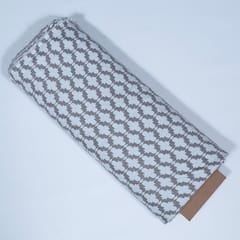 White and Grey Color Poly Cotton Jacquard Fabric