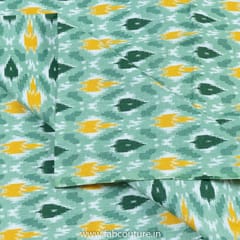 Green Flex Cotton Ikkat Digital Printed Fabric (1.20Meter Piece)