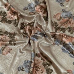 Silver Foil Printed Crepe Fabric