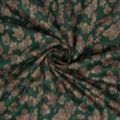 Green Color Printed Knitted Suede Fabric