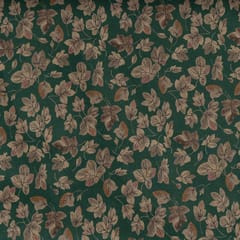 Green Color Printed Knitted Suede Fabric