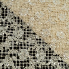 White Dyeable Cutwork Net Embroidered Fabric