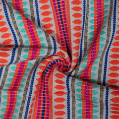 Multi Color Cotton Acrylic Jacquard Fabric