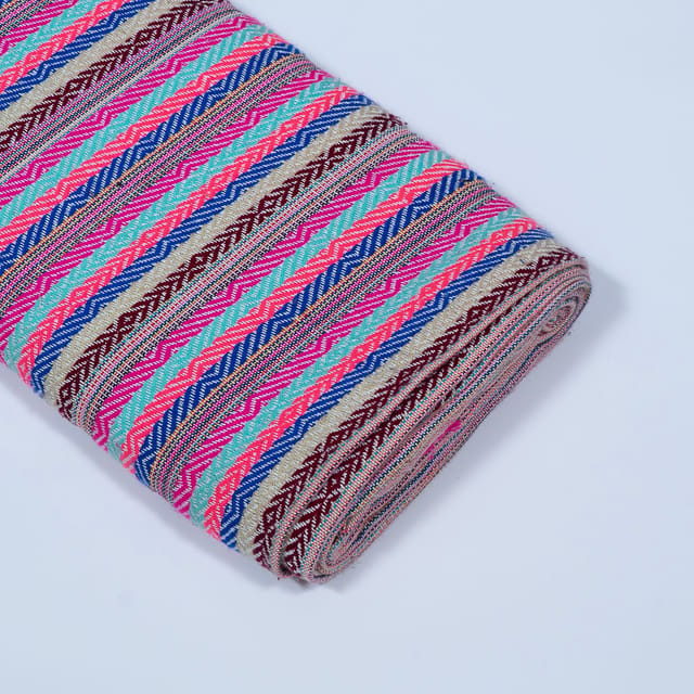 Multi Color Cotton Acrylic Jacquard Fabric