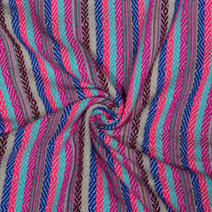 Multi Color Cotton Acrylic Jacquard Fabric