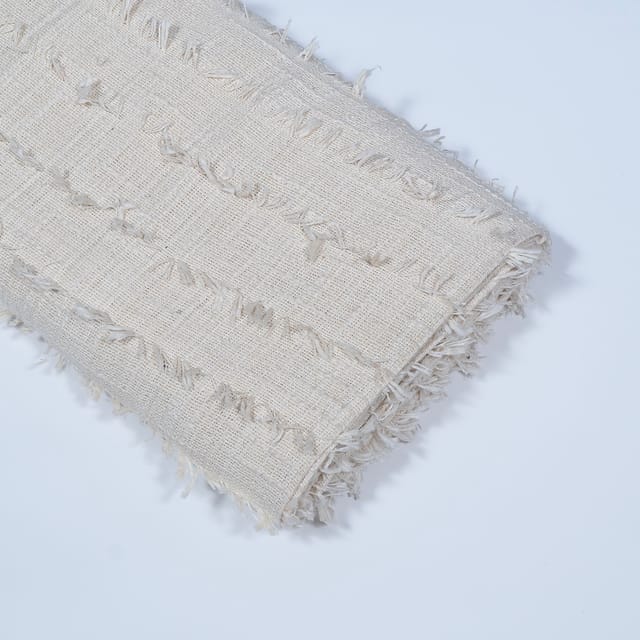 Off White Color Cotton Jacquard Fabric