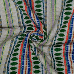 Multi Color Cotton Acrylic Jacquard Fabric