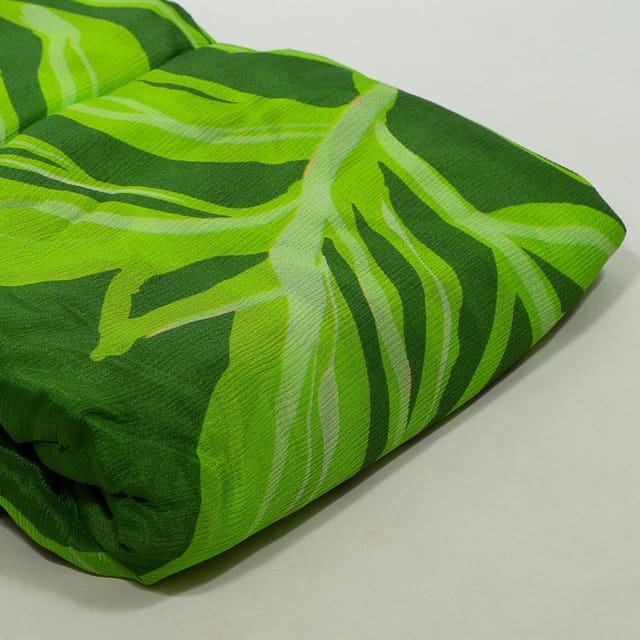 Green Color Chiffon Digital Printed Fabric