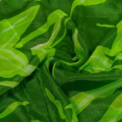 Green Color Chiffon Digital Printed Fabric