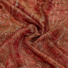 Multi Color Tissue Upada Silk Digital Printed Fabric