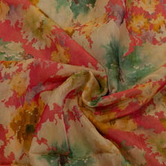 Multi Color Tissue Organza Digital Printed Fabric