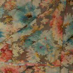 Multi Color Tissue Organza Digital Printed Fabric