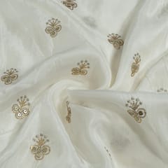 Dyeable Upada Silk Embroidered Fabric