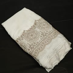 Dyeable Crepe Embroidered Fabric