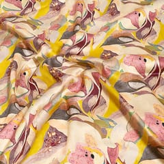 Multi Color Modal Satin Printed Fabric