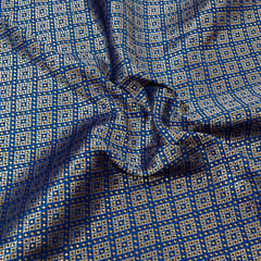 Blue Color Satin Brocade Fabric