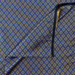 Blue Color Satin Brocade Fabric