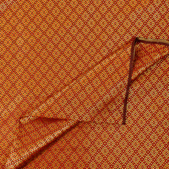 Orange Color Satin Brocade Fabric