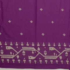 Purple Color Jamdani Cotton Jacquard Fabric